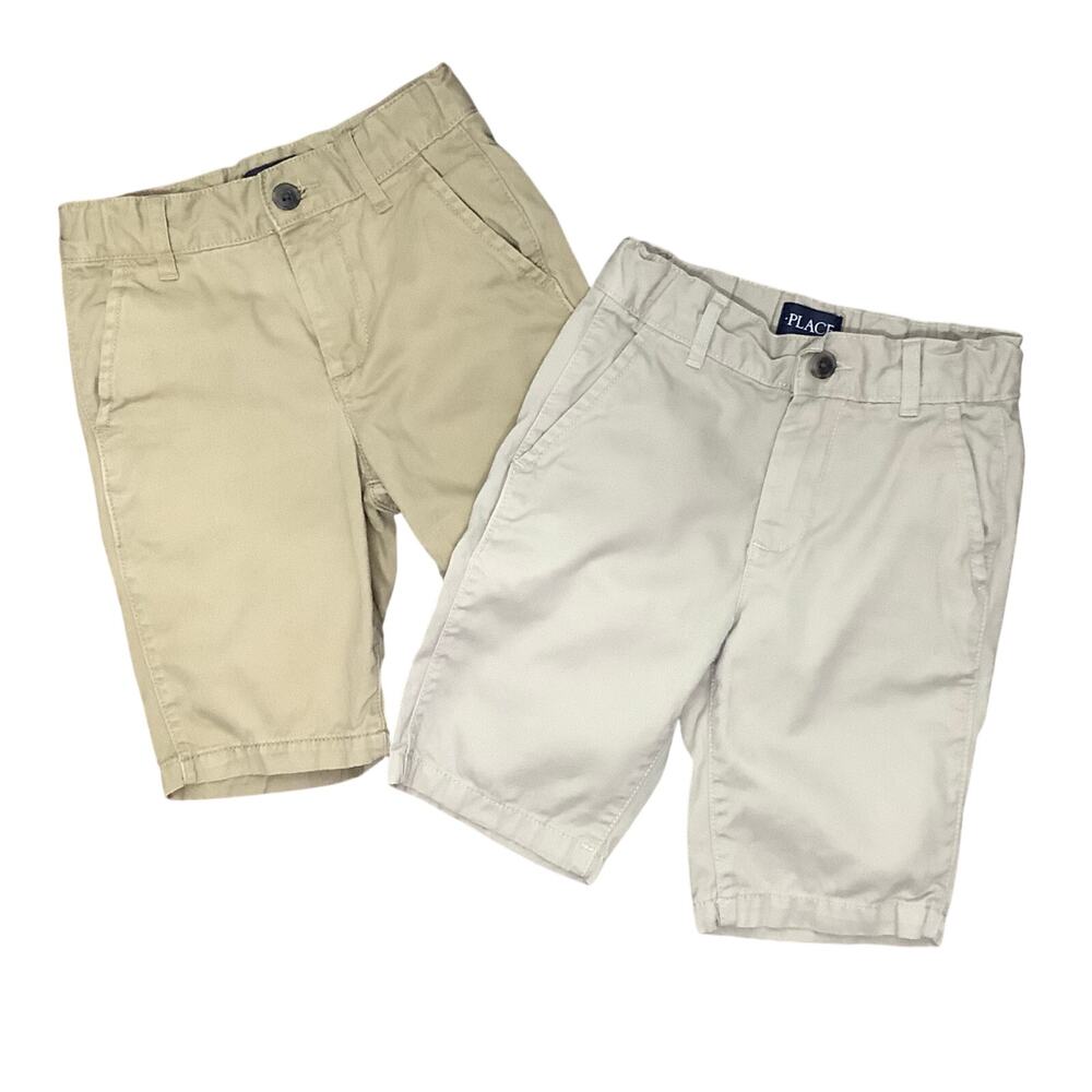 The Children’s Place Khaki Beige Chino Shorts Bundle Adjustable 7 Slim